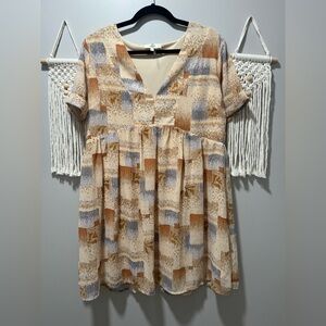 NWOT Entro Babydoll Neutral Dress